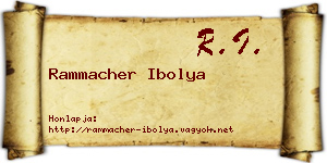 Rammacher Ibolya névjegykártya